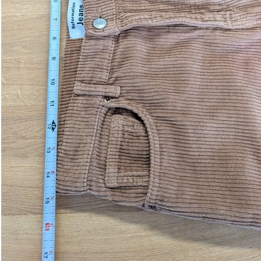 Reformation Cynthia Corduroy High-rise Straight Long Pants Mud Size 28 - Picture 9 of 11